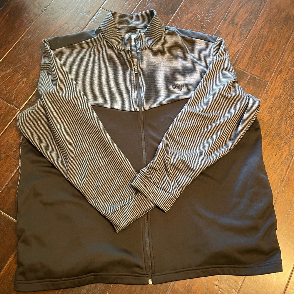 Callaway Golf Striped Gray and Black Jacket